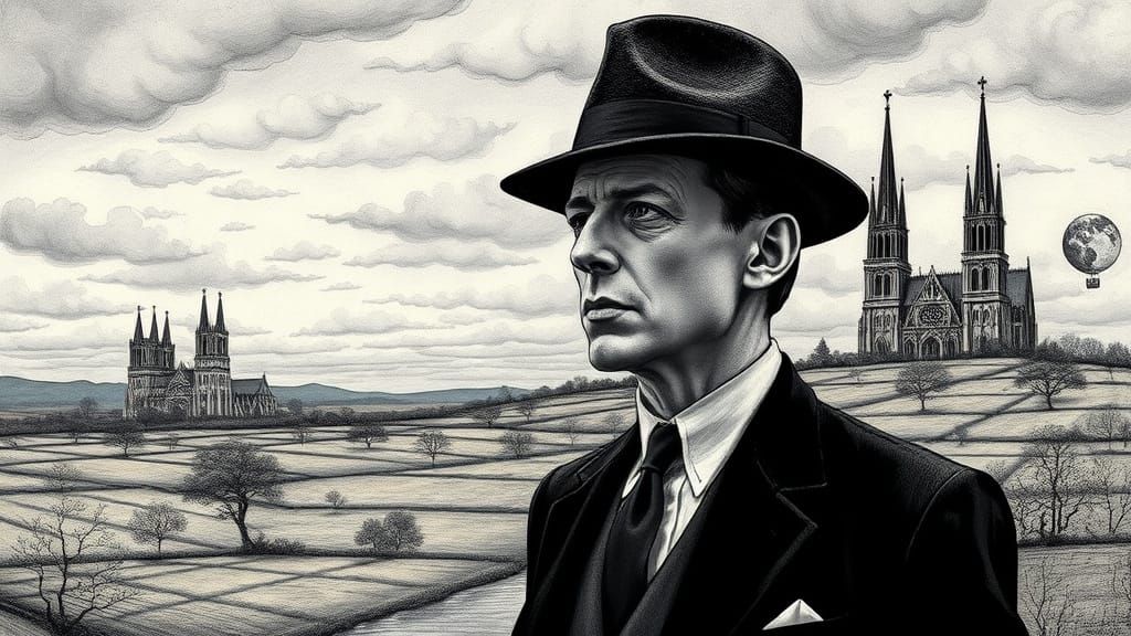 Belgian Surreal Landscape with Cathedral Mountains