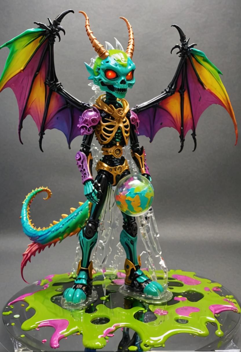 Dragon Girl Chimera with Metal Skeleton