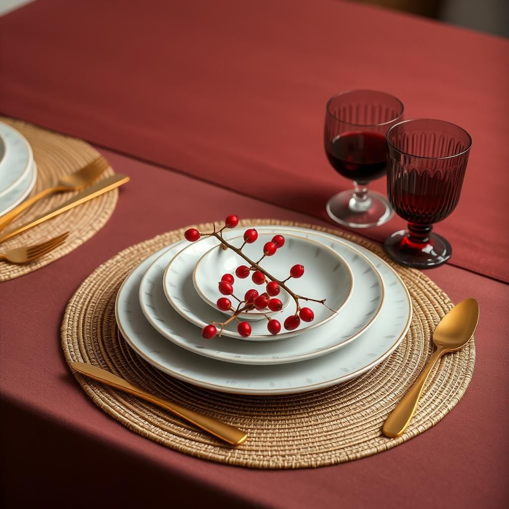 Elegant Minimalist Table Setting in Earth Tones