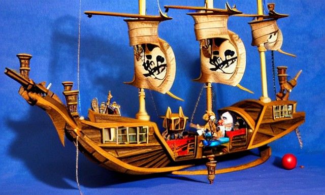 The jollyrodger pirate ship flying
