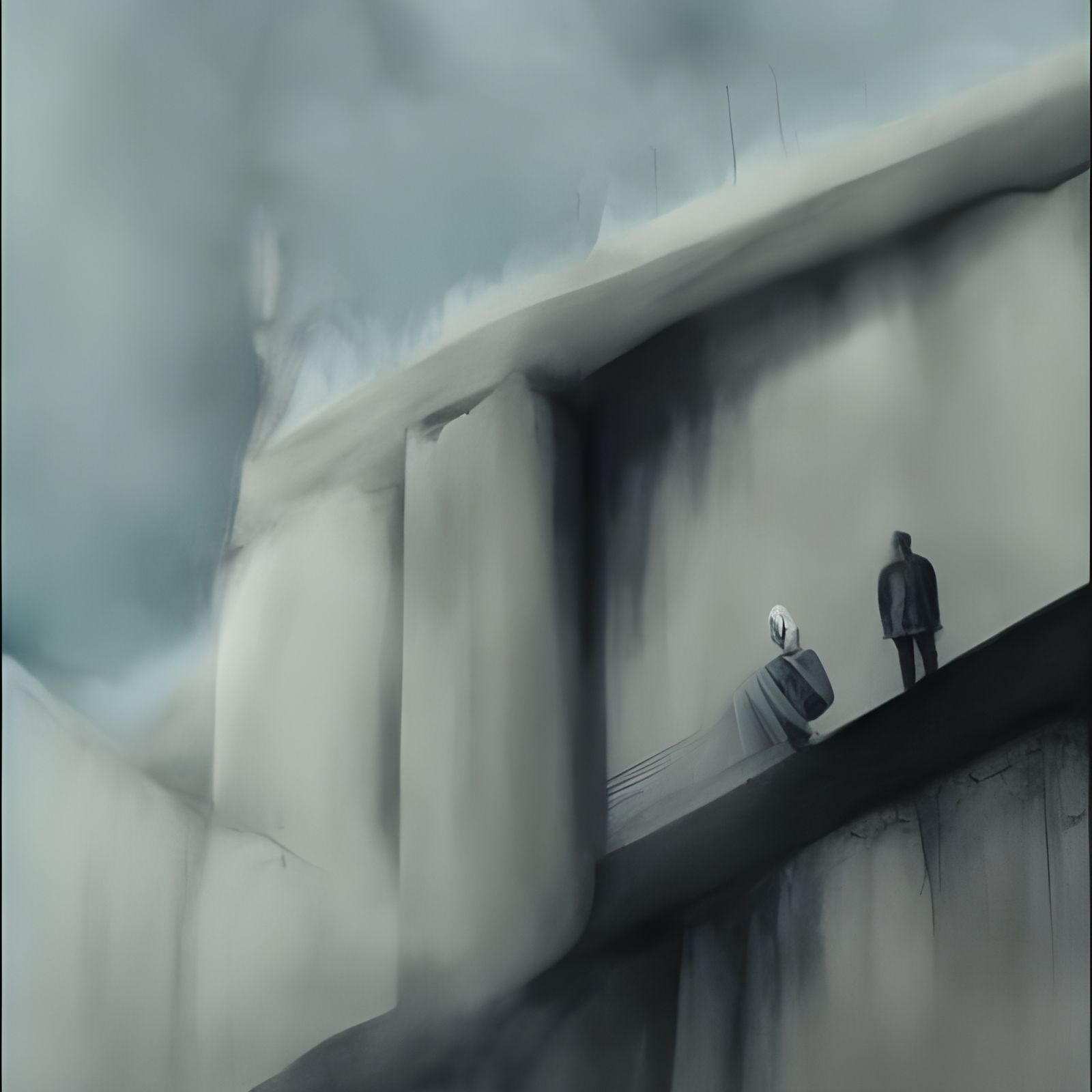 Surreal Melting Landscape: Oil Painting in Surrealist Style