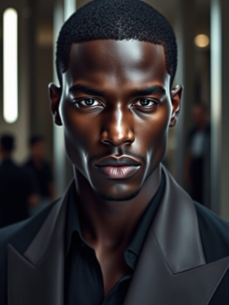 Elegant Man in High Fashion, Avant-Garde Photo