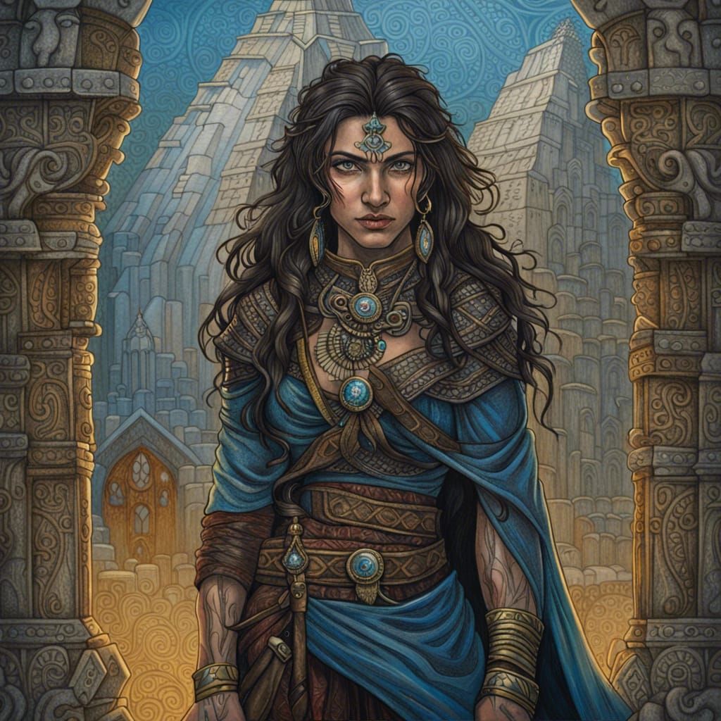 Incan Female Rogue Portrait in Fantasy Style