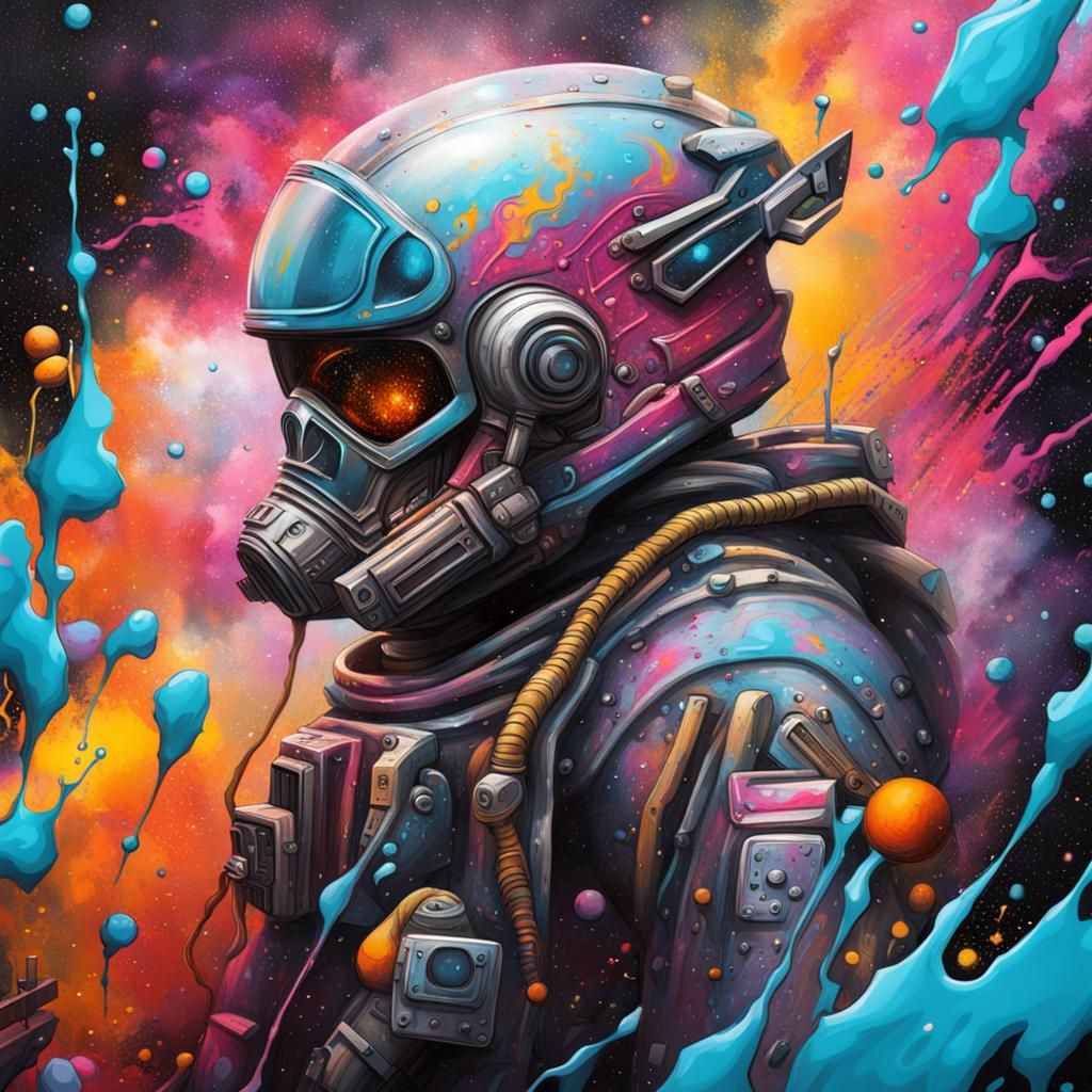 Lyon in Galaxy: Graffiti Art, Spray Paint Style