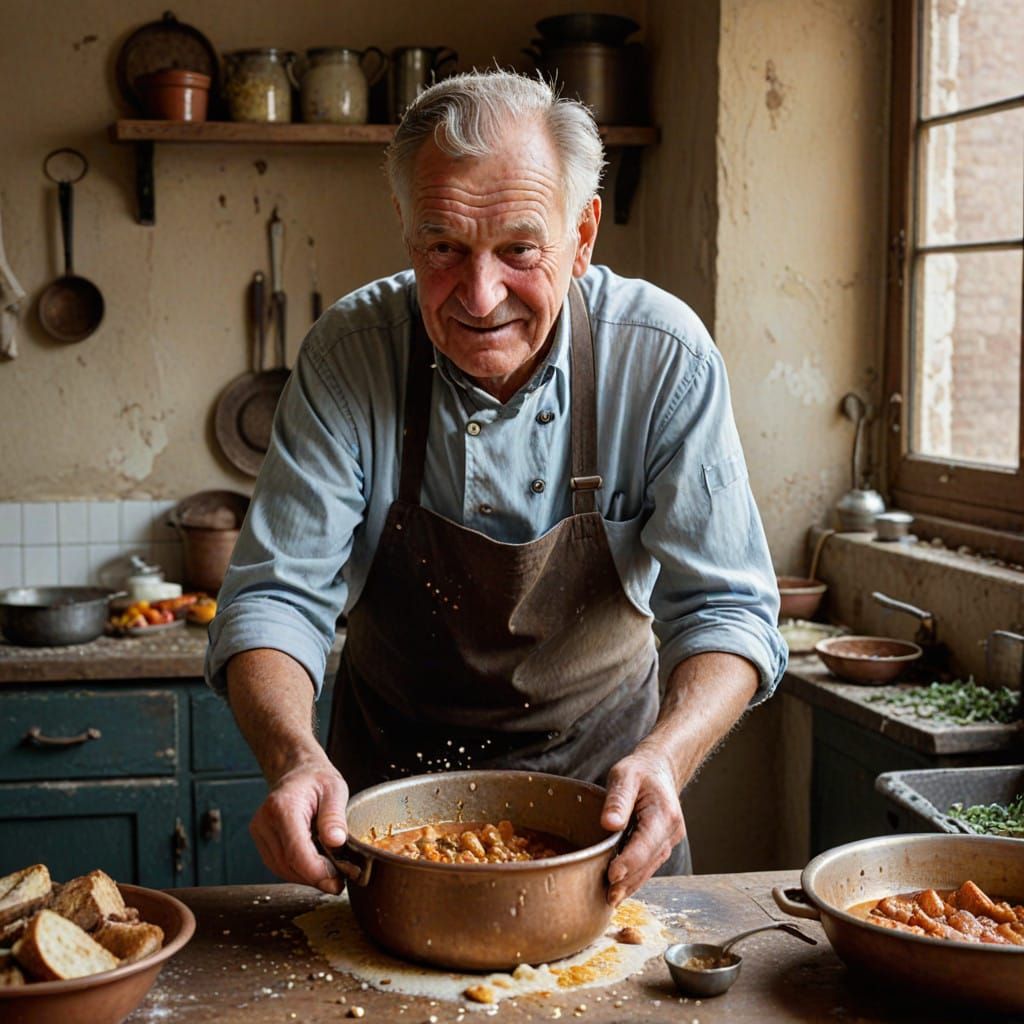 Rustic Country Chef in Warm Golden Light