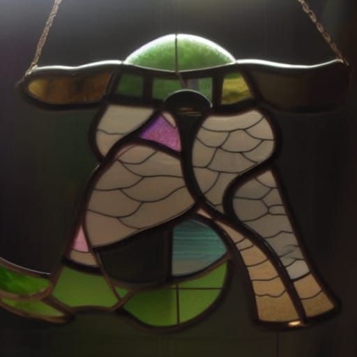 Stained Glass Mosaic of Grogu