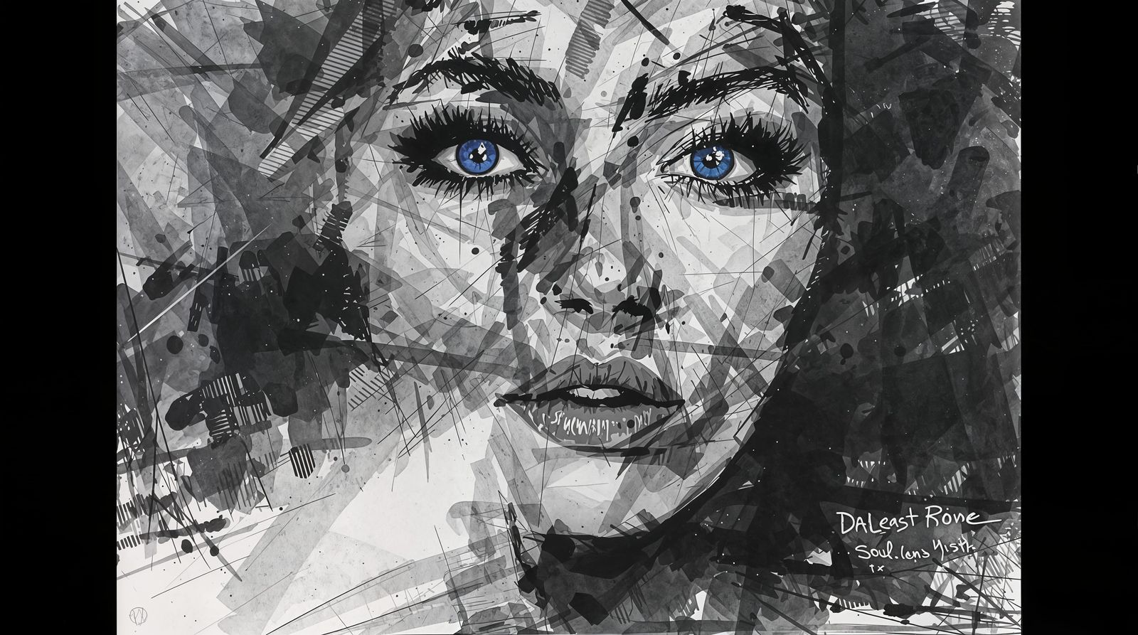 Soulful Woman in Expressionist Charcoal Style