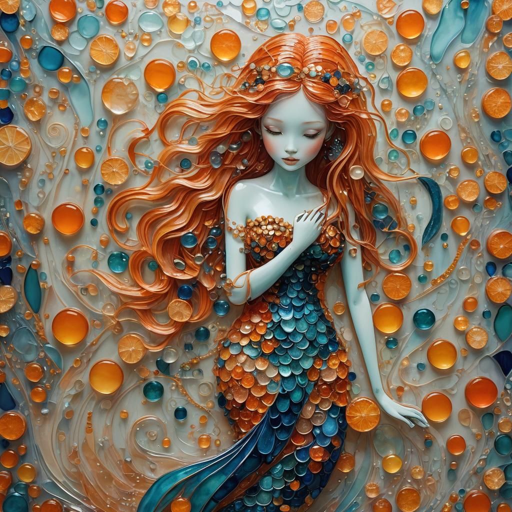 Marmalade Mermaid Abstract Art
