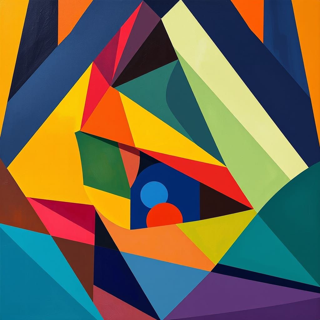 Geometric Art Deco Background in Cubist Style