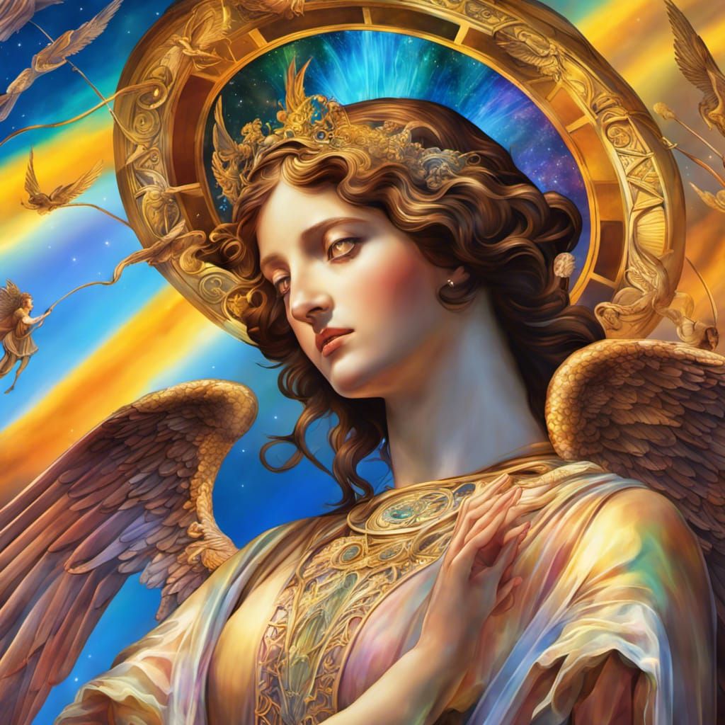 Iridescent Dome Protecting Angels Ascending to Heaven