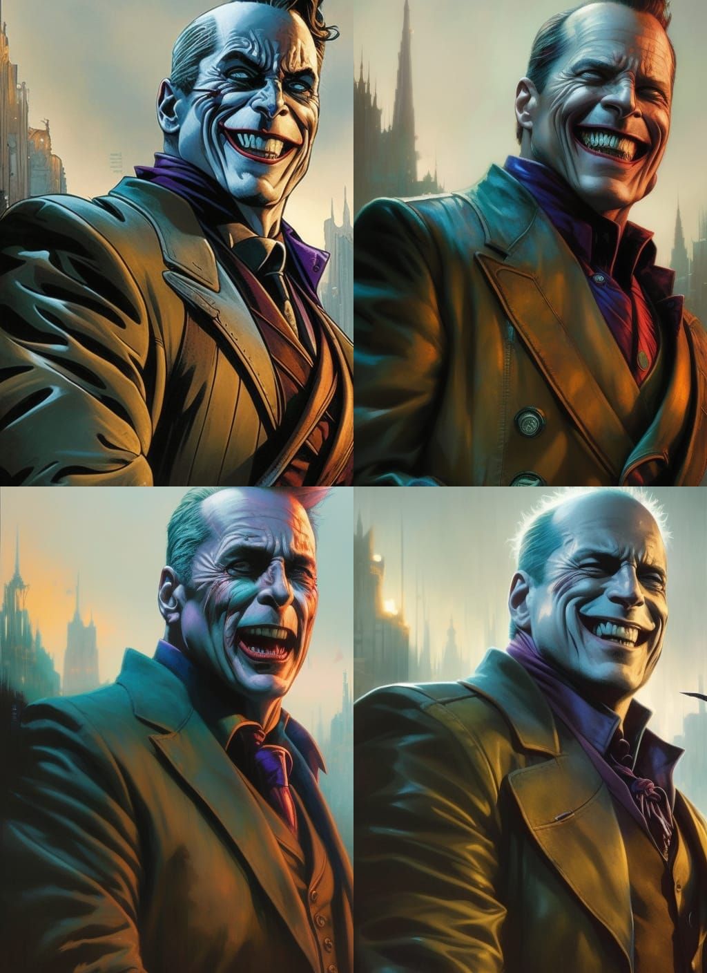 Bruce Willis as Joker Crayon Caricature
