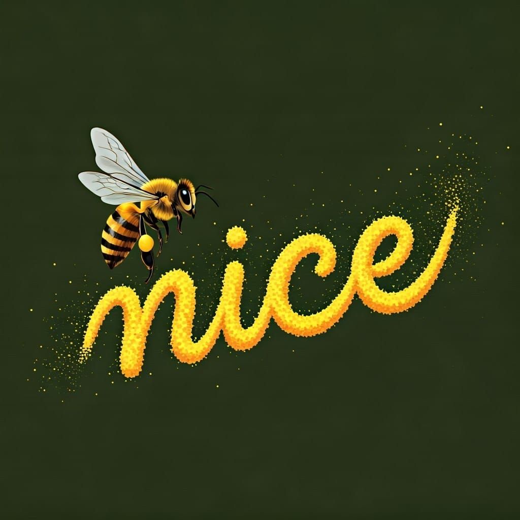 Honeybee Pollen Creates Whimsical Word Art