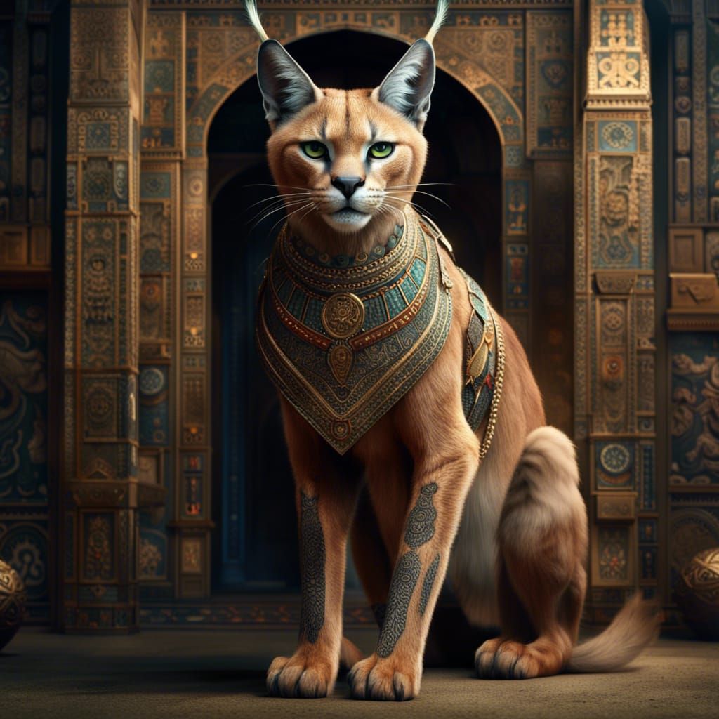 Babylonian Caracal: Digital Matte Painting
