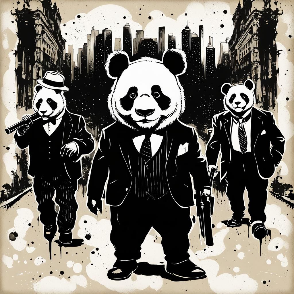 Panda mobster, al capone, scarface,