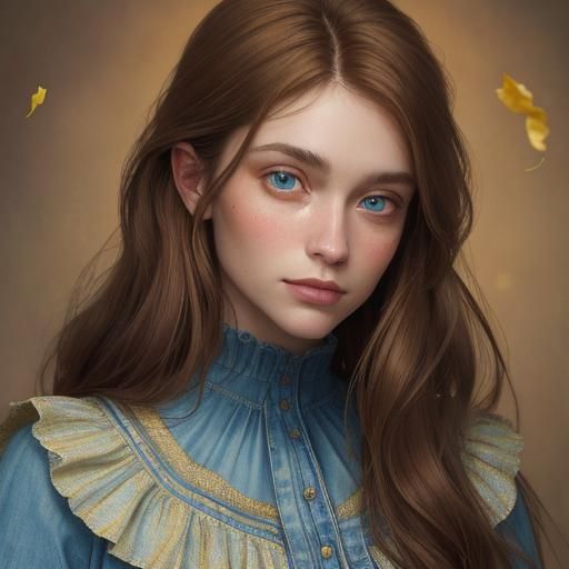 Girl with Rose, Oil Painting in Gurney Style