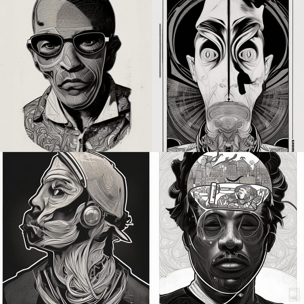 Skateboard Toastman in 1970s Mumbai, Linocut Portrait