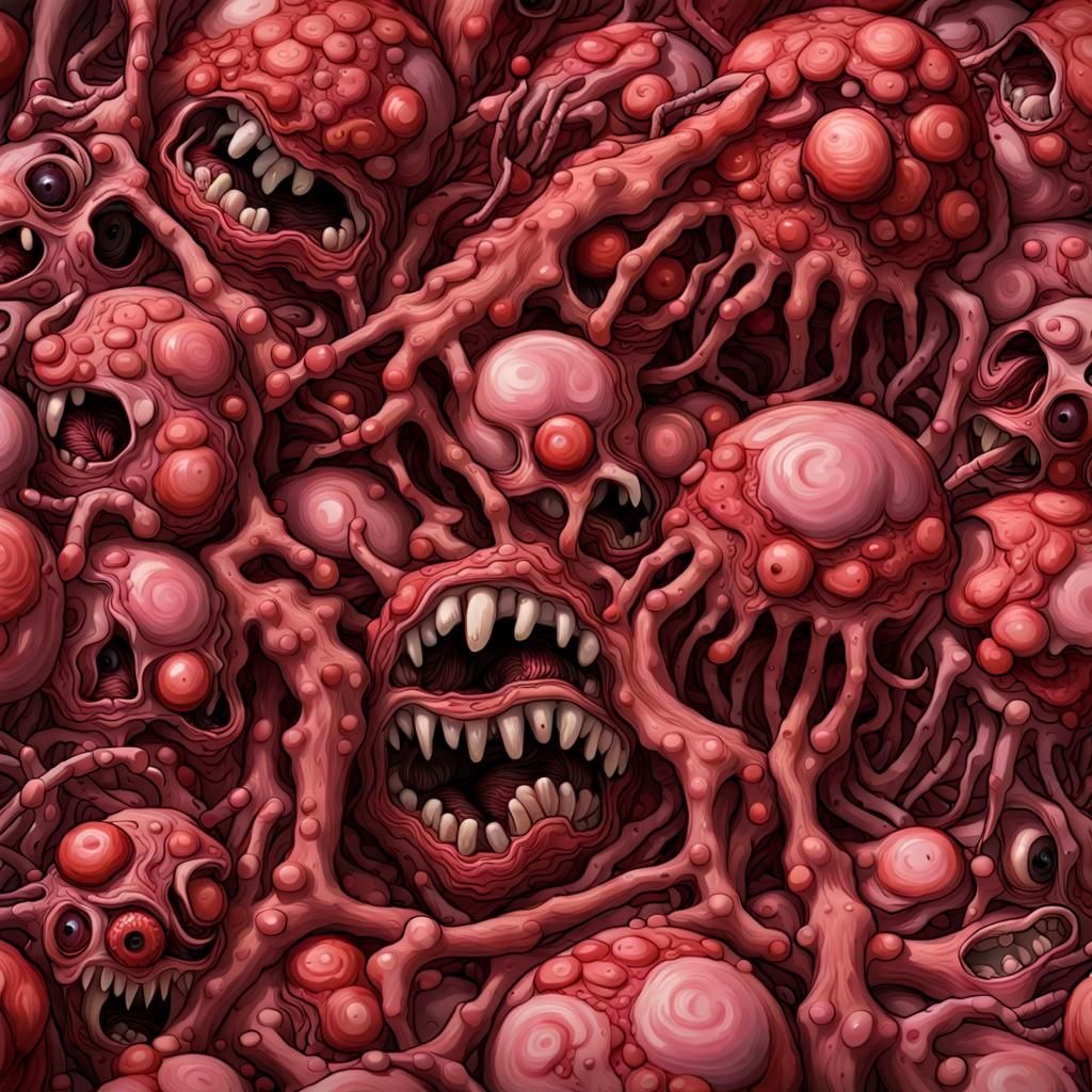 Infected Flesh Mound with Eyes and Malformations