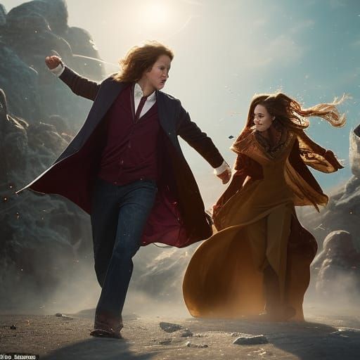 Passionate Hogwarts Love in Art Nouveau Style