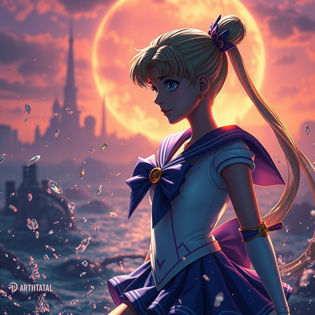 Detailed Sailor Moon Digital Art in 8K