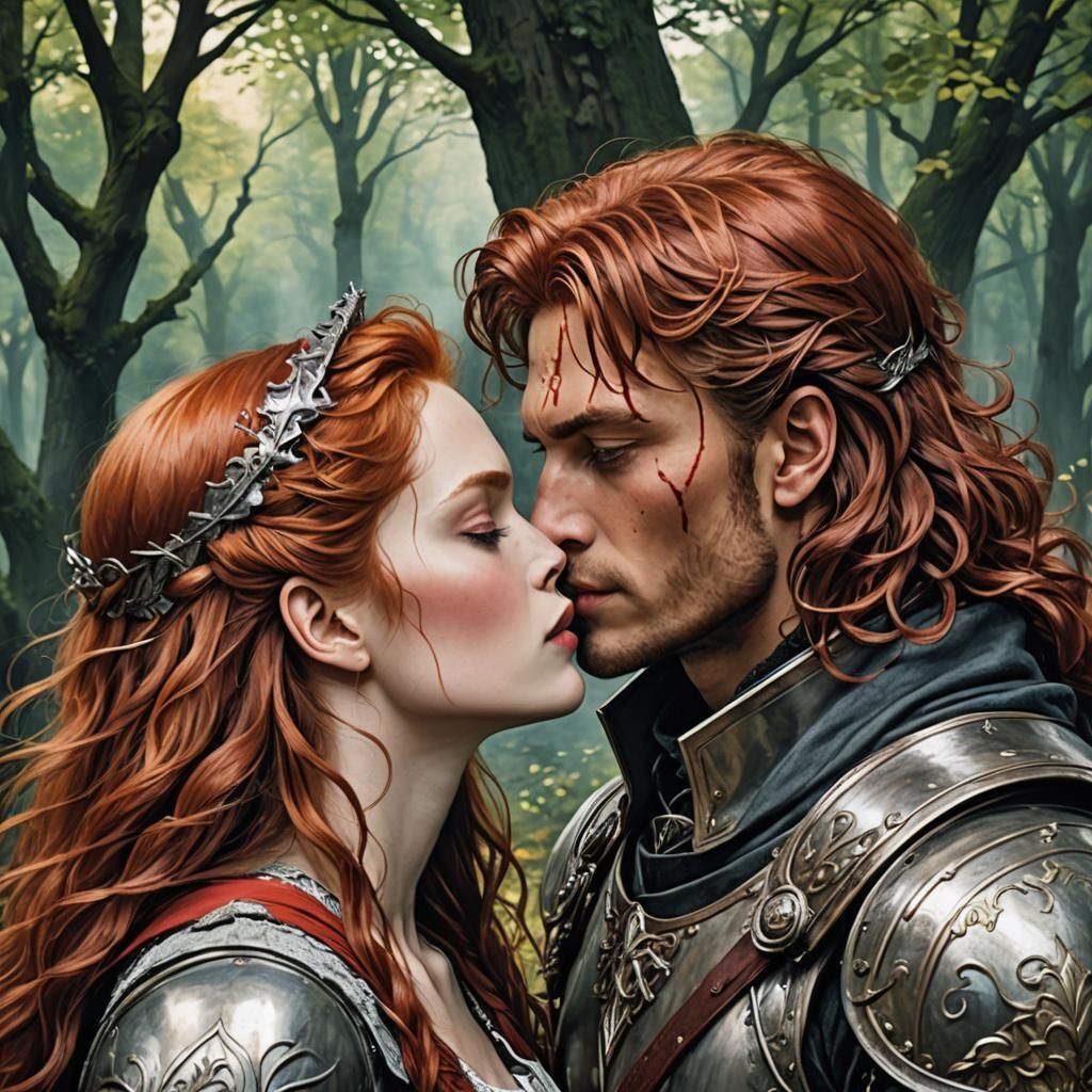 Siegfried and Brunhild Kiss: Contrasting Colors