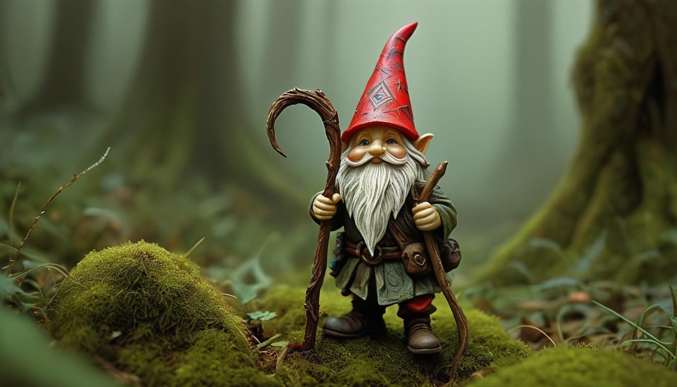 Eivind, a diminutive gnome clasping a wooden staff, emerges ...