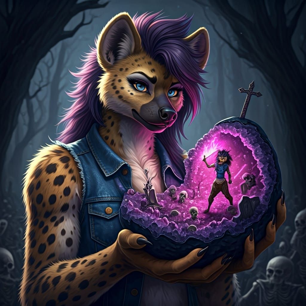 Graveyard Battle Diorama Inside Geode