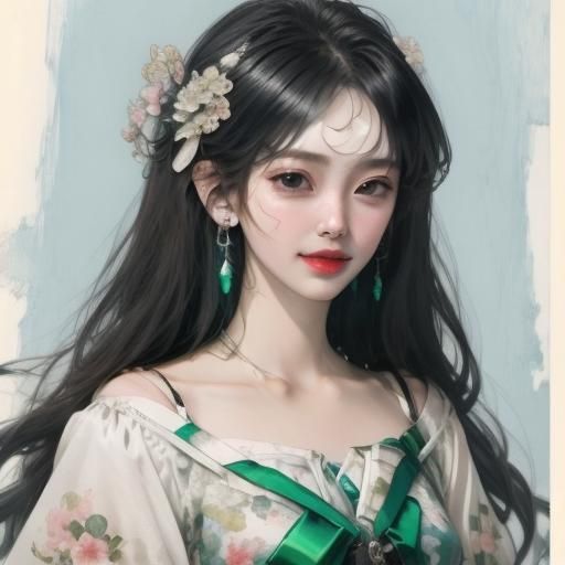 Anime Collage Art with Painterly Textures and Reflections