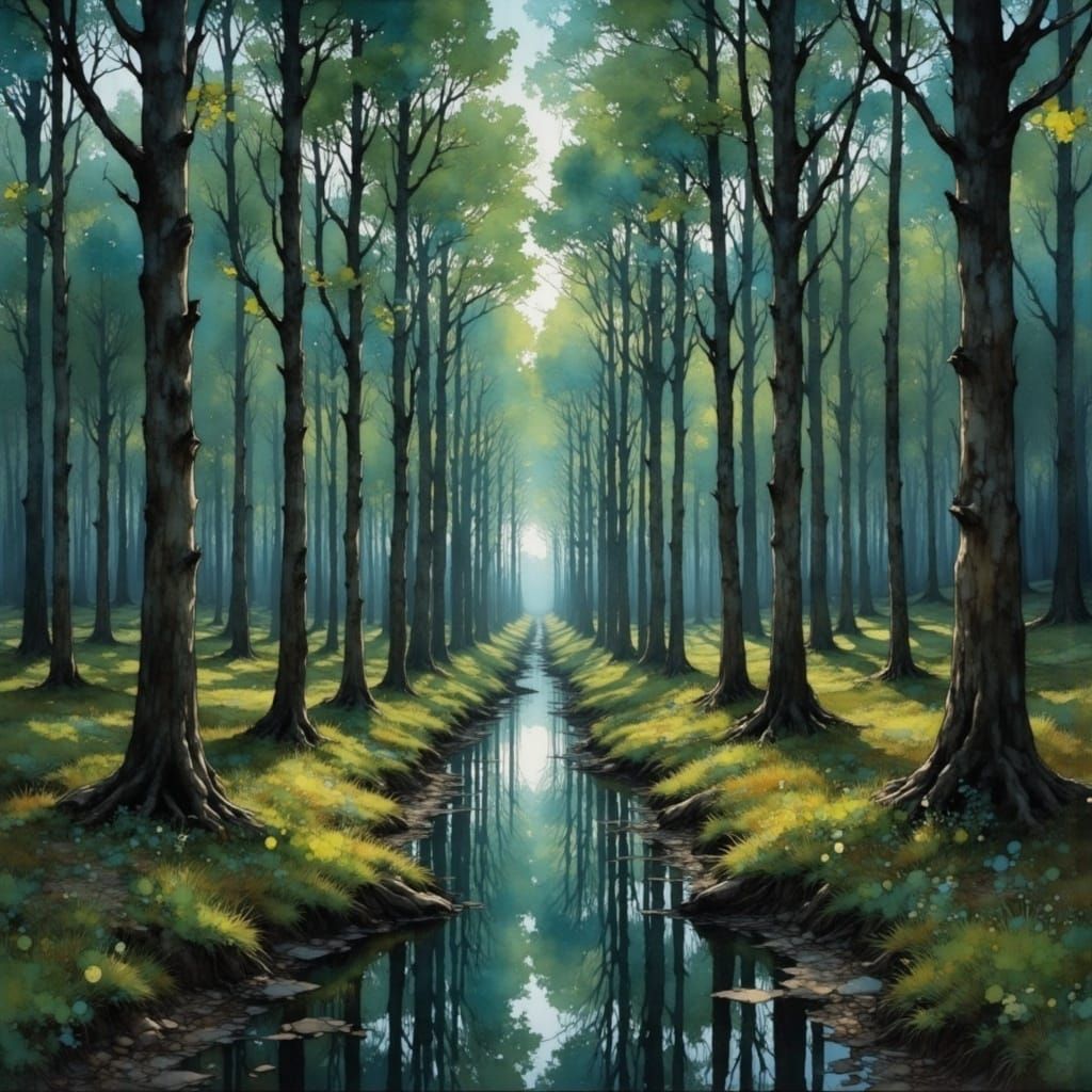 Abstract Painting with Painterly Brushstrokes