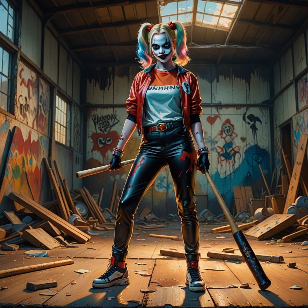 Harley Quinn in Surrealist Salvador Dali Style