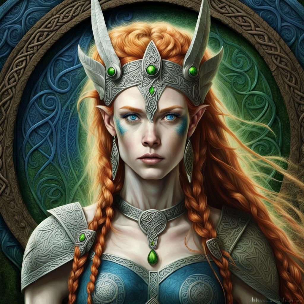 Surreal Celtic Gods Goddesses in Vibrant Woad Paintings