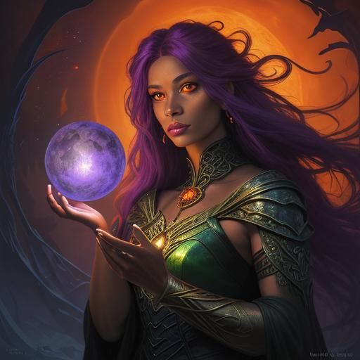 Enchanting Witch Goddess Casting Spells: Hyperrealistic Fant...