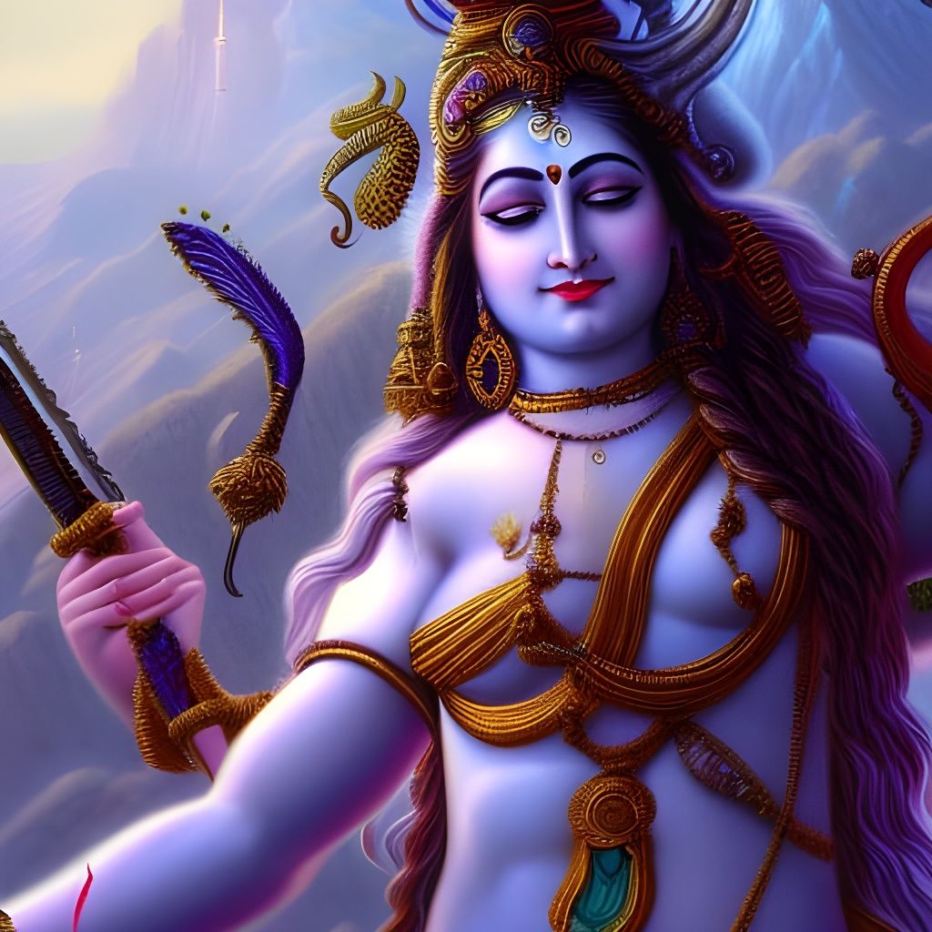 Detailed Portrait of Shiva in Fantasy Concept Art