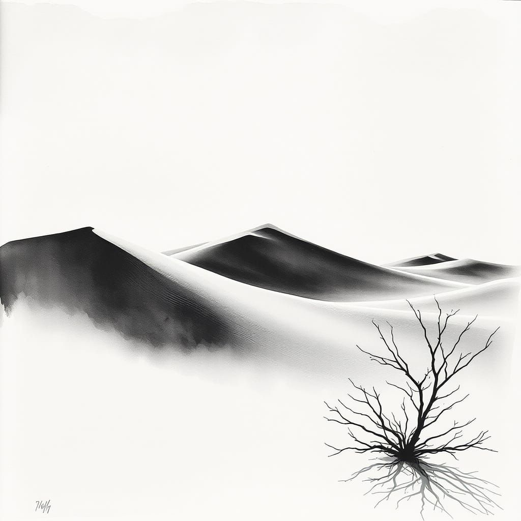 Monochrome Dunes Meet Vibrant Street Art