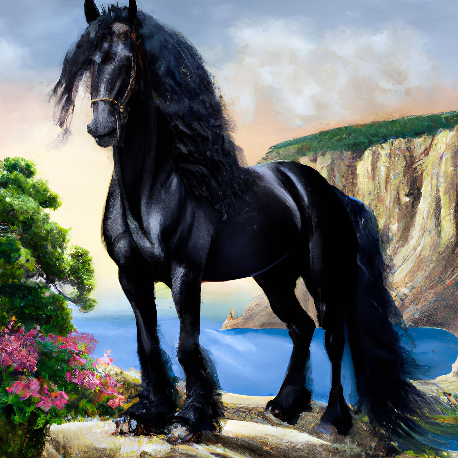 Black friesian