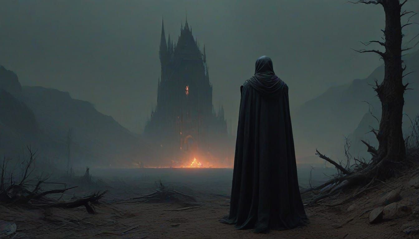 Dark Gothic Warrior Exudes Ominous Aura