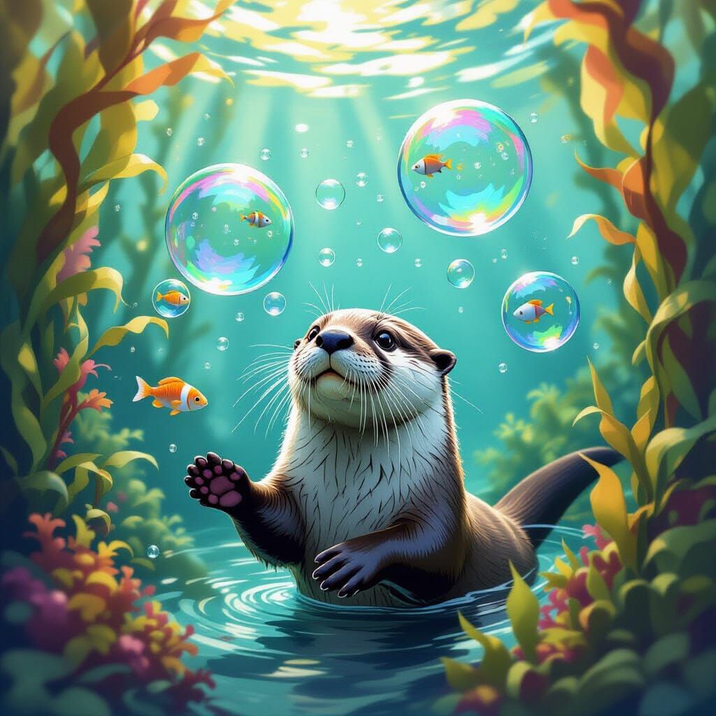 Imagine a playful otter
