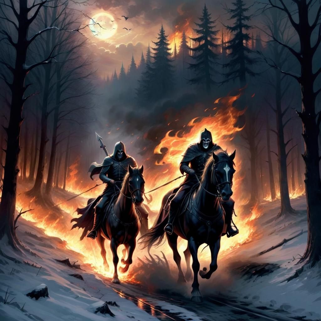 Epic Battle Scene on a Winter Morning