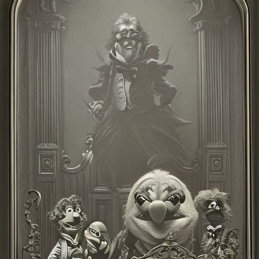 Muppets Visit Haunted Mansion in Gothic Horror Style