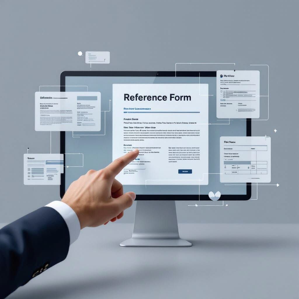 Hand Points to Reference Form in Digital Interface