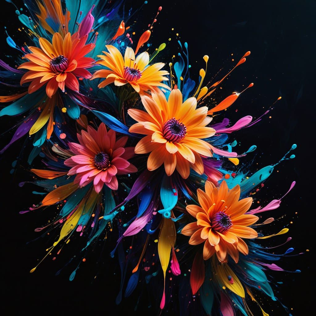 Swirling Abstract Flowers in Vibrant Pastel Colors