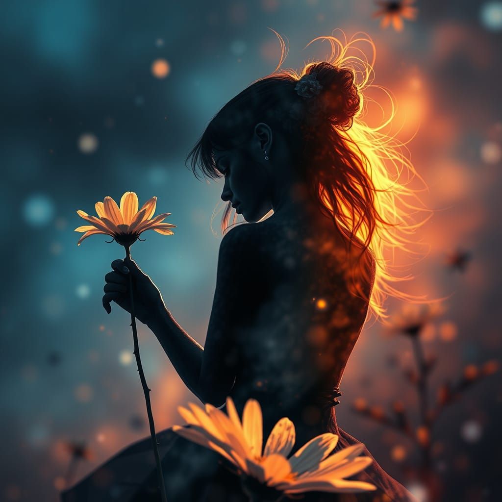 Daisy Girl Silhouette: Detailed Concept Art