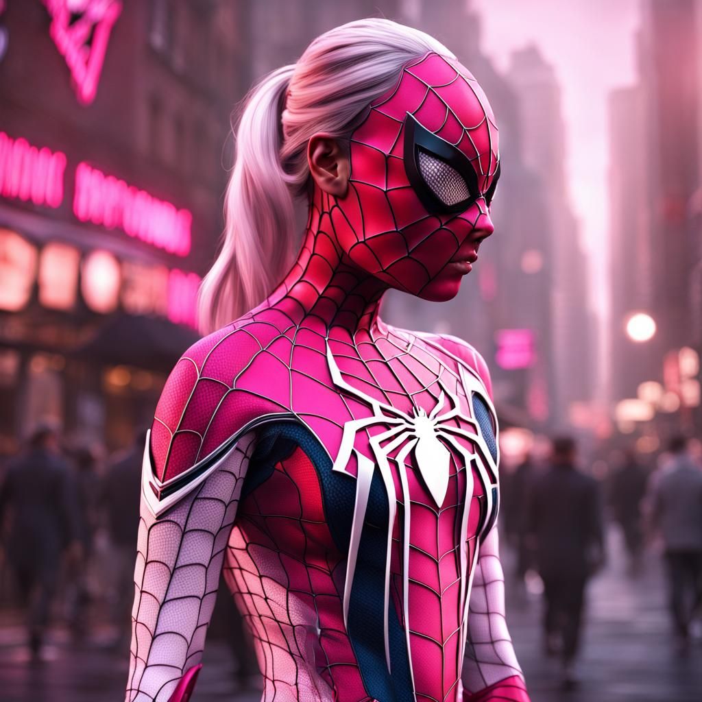 Girl Spider-Man with Embroidered Costume