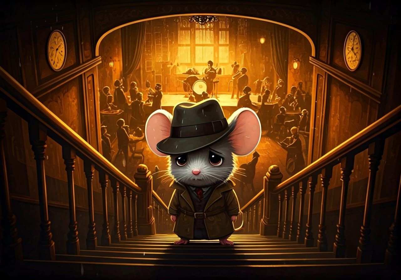 Mouse Enters 1920s Speakeasy in Film Noir Style