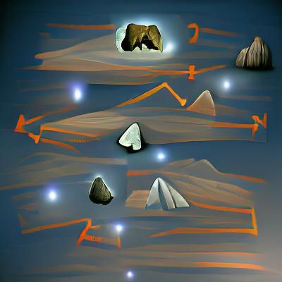 Crystals Reflecting Light Amidst Celestial Landscape
