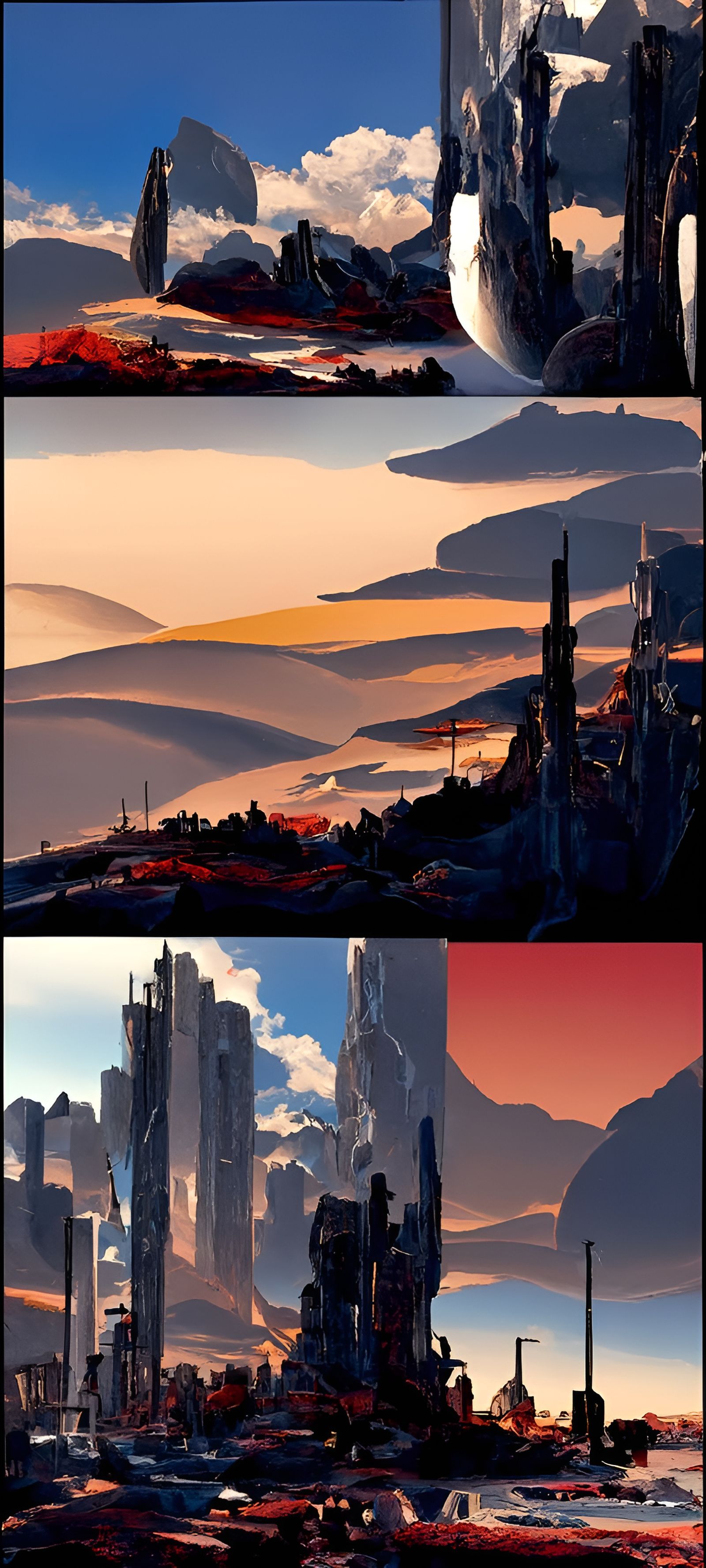 Multiverse Scenes: Detailed Sci-Fi Fantasy Landscape