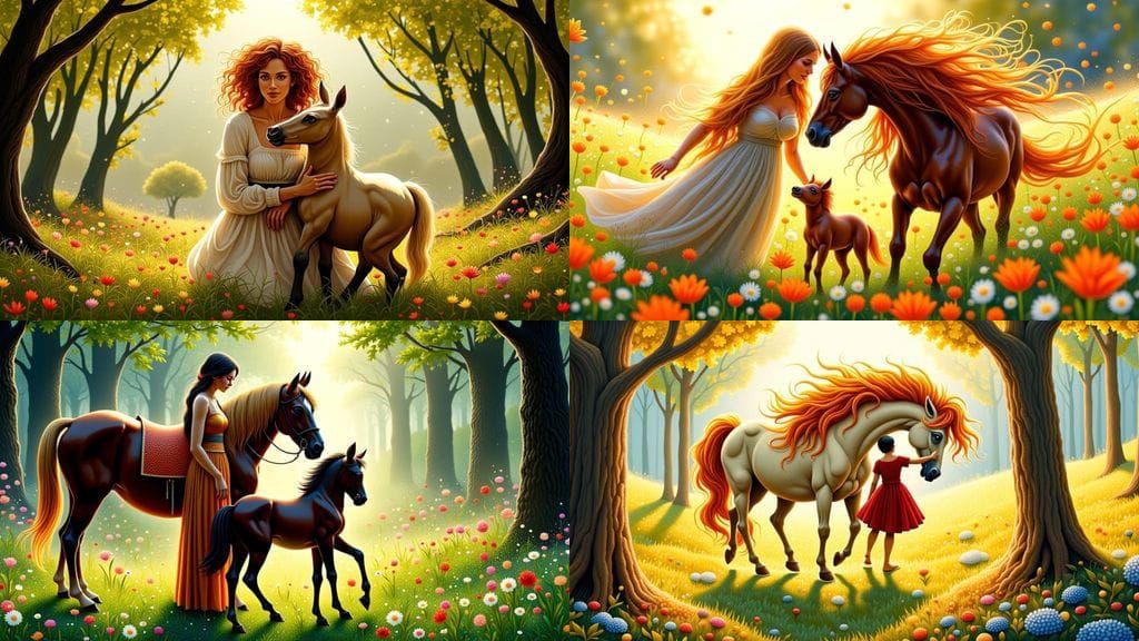 Centaur Family Portrait in Whimsical Art