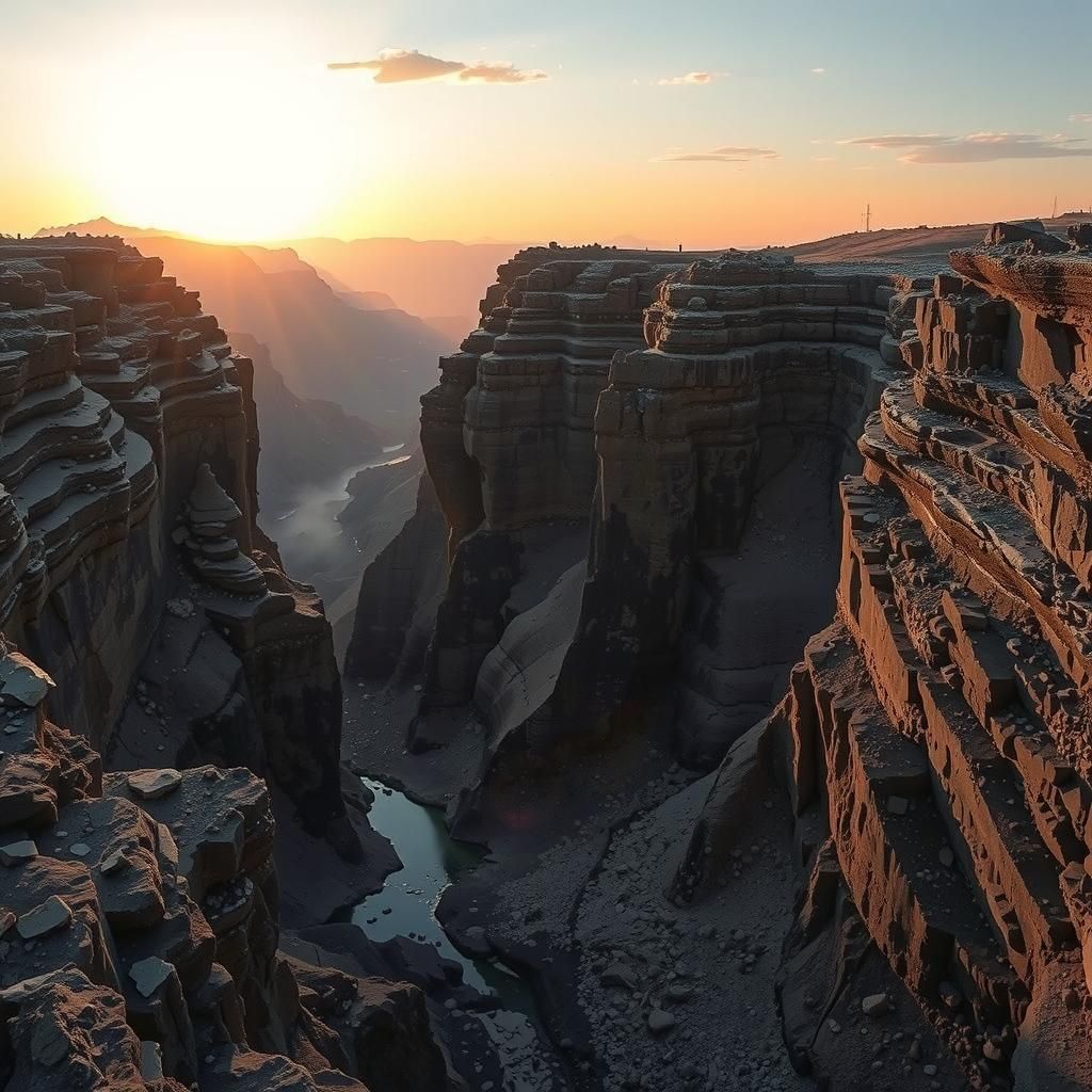 Sunset in Valles Marineris