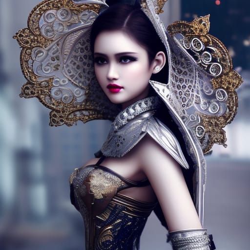Filigree Girl: Rococo, Art Deco, and Cyberpunk Fusion