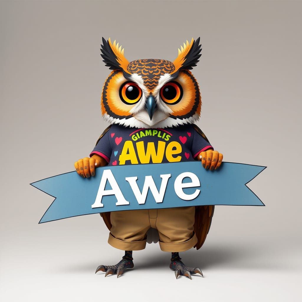 Banner sign: "Awe"
