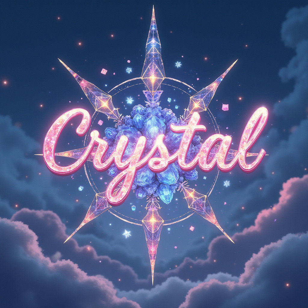 Ethereal Xtramental Crystal Logo in Ghibli-Inspired Setting